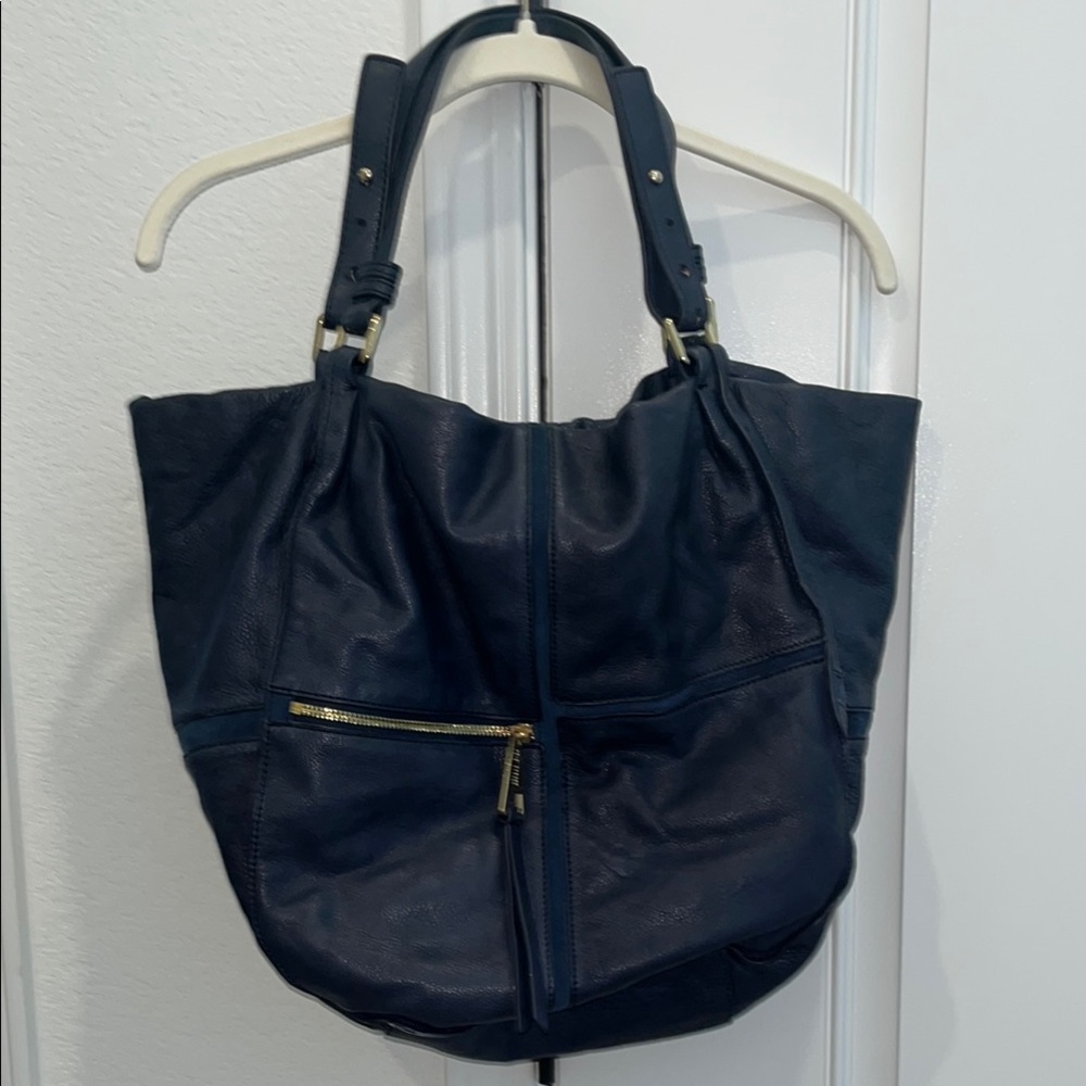 Kelsi Dagger Navy Leather & Suede Hobo Bag/Tote